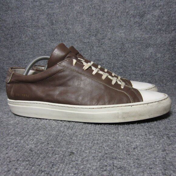 Common Projects Sneakers Men's Low Top Lace Up Brown Leather Shoes 44 US 11 - Picture 1 of 13
